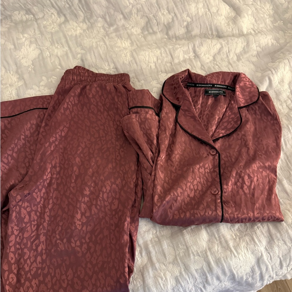 Pink Leopard Print Pajama Set